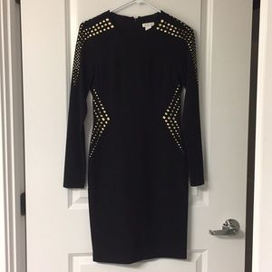 Perfect little black dress w/ gold accents